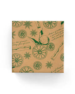 Xmas Punch on Kraft Wrap Green