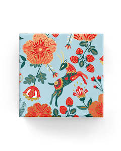 Reindeer Garden Wrap DuckEgg Hunter Red