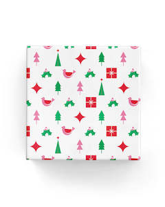 2024 Christmas Range: Xmas Icons Wrap Red Green Pink