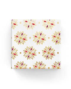 2024 Christmas Range: Cutout Snowflakes Wrap Beige Red Gold