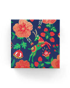 Reindeer Garden Wrap Navy Green Red