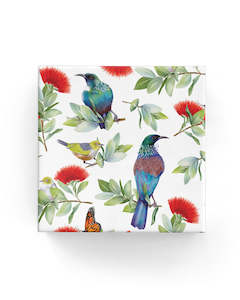 2024 Christmas Range: Watercolour Pohutukawa & Tui Wrap