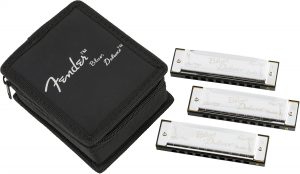 Musical instrument: Fender Blues harmonica set of 3 (G, C and A) w/bag