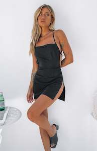 Amara Backless Mini Dress Black