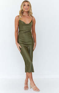 Womenswear: Schiffer Slip Midi Dress Khaki