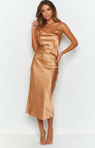 Schiffer Slip Midi Dress Champagne