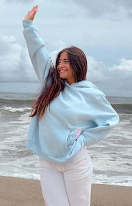 Womenswear: Beginning Light Blue Star Hoodie