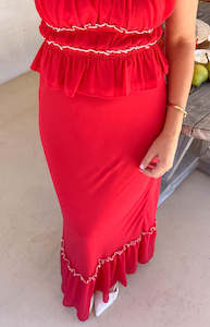 Wiatt Red Maxi Skirt