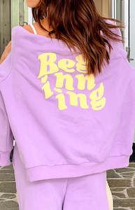 Womenswear: Beginning Purple Snuggle Bubble Hoodie