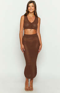 Womenswear: Jimmi Brown Knit Midi Skirt