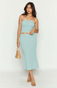 Womenswear: Liv Blue Knit Midi Skirt