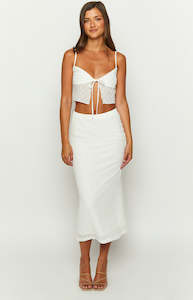 McKay White Midi Skirt