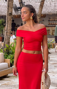 Jaya Red Crop Top