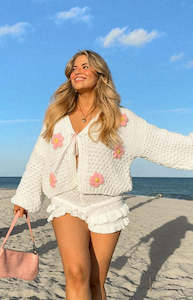 Womenswear: Luella White Flower Knit Cardigan