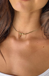 Brylee Gold Bowknot Pendant Necklace