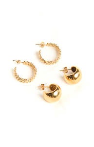 Womenswear: Ellarah Gold Hoop Earrings 2 Pack