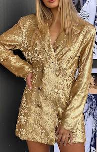 Womenswear: Natalie Gold Sequin Blazer Mini Dress