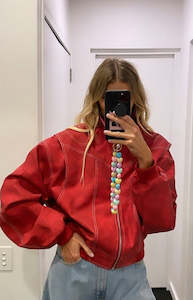 Womenswear: Lioness Vista Crimson Bomber Jacket