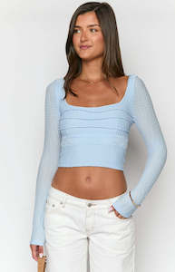 Womenswear: Vida Light Blue Long Sleeve Top