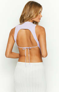 Wild Side Lilac Backless Top