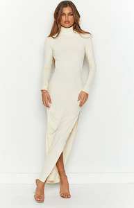 Womenswear: Quincy Beige Open Back Midi Dress