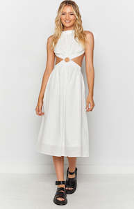 Odessa Backless Midi Dress White