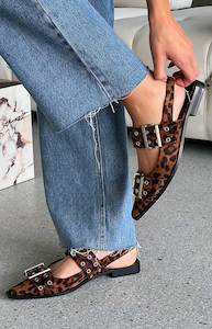 Womenswear: Therapy Matilda Leopard Print Pointed Flats