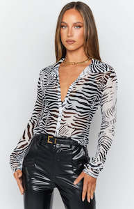 Womenswear: Lioness Collins Mesh Top Zebra