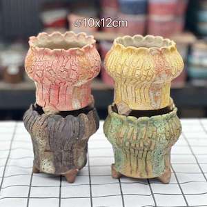 Cracked Bark Harmony Succulent Pottery Pot， 3 random as a set