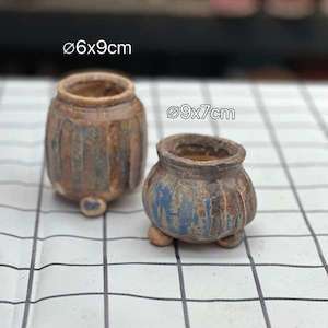 Maifanstone Thumb Pot with feet， 3 random color as a set