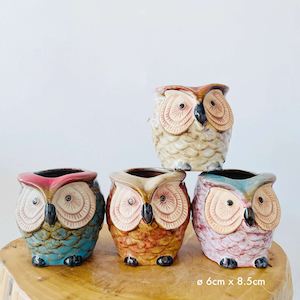 Glazed Cute Color Owl Φ6×8.5cm