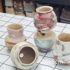 Artisan Hue Succulent Pottery Pot， 3 random as a set