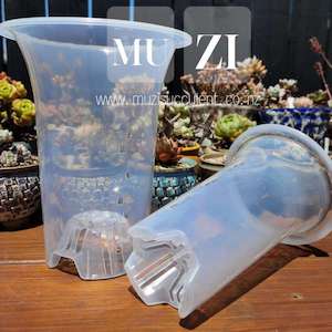 Breathable Plastic Clear Orchid Tall Pot with holes ▸ 透明高筒兰花盆 2 sizes