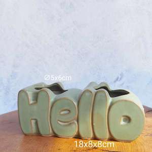 Succulent Cute Pot Hello 18x8x8cm