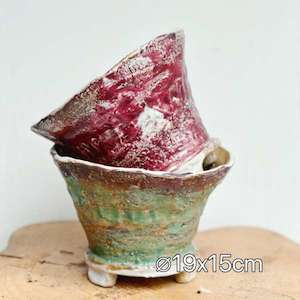 Crimson Verdant Elegance Succulent Pot