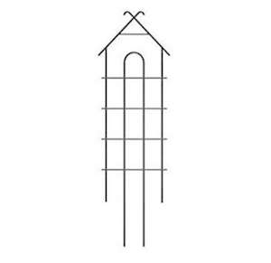 Tall Black Steel Plant Trellis House Shape 75x28cm