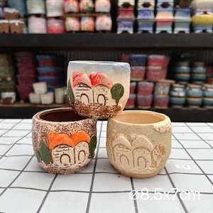 Cosmetic: Petite Cottage Pot Succulent Pot，3 random color as a set