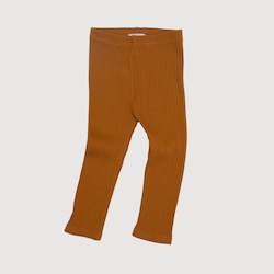 Wide Ribbed Legging - Ochre