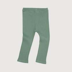 Wide Ribbed Legging - Bayleaf