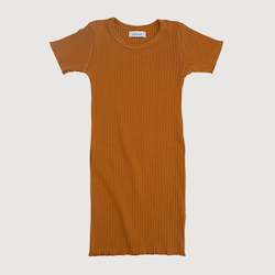 Baby wear: Wide Ribbed Dress - Mustard