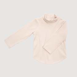 Mock Neck Ribbed Long Sleeve Top - Oatmeal