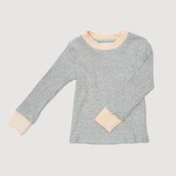 Cuffed Long Sleeve Top - Grey Marle