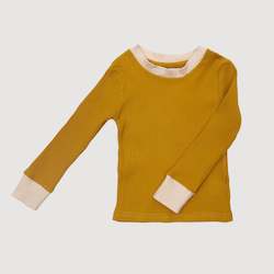 Baby wear: Cuffed Long Sleeve Top - Gold