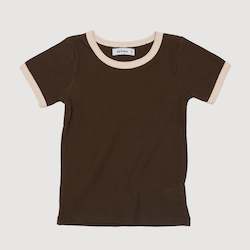 Retro Ringer Ribbed Tee - Olive