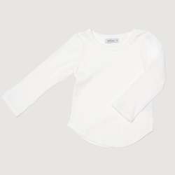 Ribbed Long Sleeve Top - White