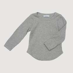 Ribbed Long Sleeve Top - Grey Marle