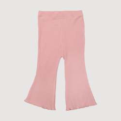 Baby wear: Ribbed Bell Bottoms - Musk Pink