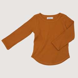 Baby wear: Ribbed Long Sleeve Top - Mustard