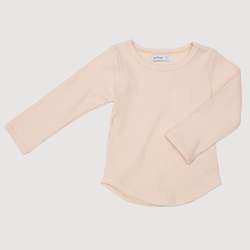 Baby wear: Ribbed Long Sleeve Top - Oatmeal