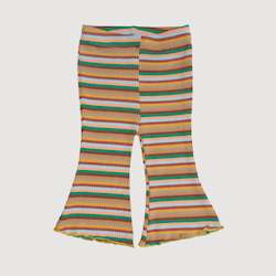 Baby wear: Ribbed Bell Bottoms - Tan Stripes